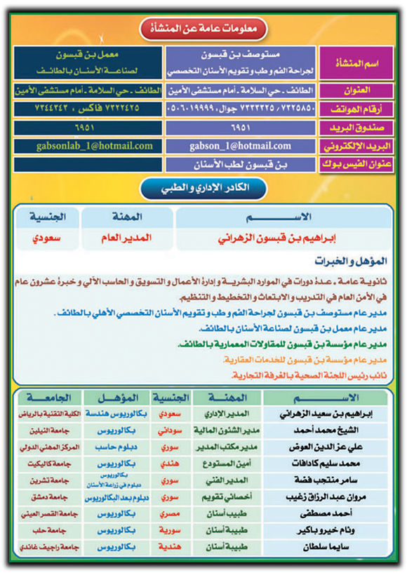 دليلك في الطائف مستوصف بن قبسون لطب الاسنان